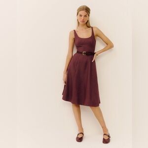 Reformation Magnolia Chianti Linen Dress